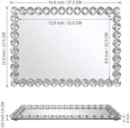 14.8x10.8 Inch Crystal Bead Vanity Tray for Bathroom Decor Silver - Image 4