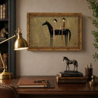 Gold Framed Black Horse Wall Art, Western Canvas Print, 24x16 - Image 6