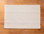Wracra Cotton Linen Place Mats, Ivory Embroidered Placemats Set of 8 - Image 7