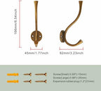 SAILING 3 Pack Coat Hooks - Antique Brass Coat Hooks Decorative Wall Hooks for Bathroom Living Room Bedroom Hanger for Robe Dressing Room Fitting Room - Image 3