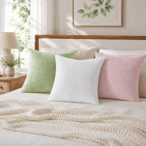 decorUhome Soft Chenille Blush Pink Throw Pillow Covers 24X24 Set of 2 - Image 4