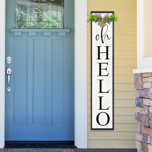Oh Hello Porch Welcome Sign for Front Door Decor, 45"X9", Black - Image 5