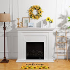 Tingjoo 2 Pcs Fall Sunflower Coir Doormat Autumn Wreath for Front Door - Image 5