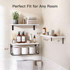 Amada Bathroom Shelves with Storage Basket, Set of 3, White - Image 2