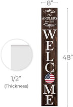 Personalized Welcome Sign for Front Door, Custom Welcome Sign for Porch Outdoor Welcome Home Decorations, 48"x8" PVC Sign (Design 7) - Image 5