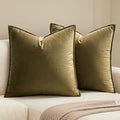 MIULEE Decorative Olive Green Velvet Throw Pillow Covers for Couch 22x22 in by MIULEE