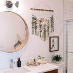 Artificial Eucalyptus Wall Decor Fake Greenery Leaves Stems Wall Hanging Plants on 16.5 inch Wooden Stick Boho Rustic Farmhouse Decor for Bedroom Kitchen Dining Room Bathroom - Image 2