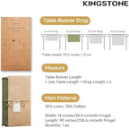 KINGSTONE 14 x 90 Inches Frayed Edge Table Runner, 270G Heavyweight Sand Washed Slub Texture Cotton Linen for Modern Farmhouse, Rustic Home Decorations Dining Room Wedding Boho Decor, Moss Green - Image 2