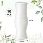Didaey 10 Pack Composite Plastic Flower Vases Bulk White Small Boho Floral Vases for Dried Flower Bouquet Pampas Grass Centerpieces Fall Wedding Party Living Room Decor(Bohemian) - Image 3