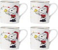 Lenox Snoopy Christmas Porcelain Mug Set for 4, 14oz by Lenox