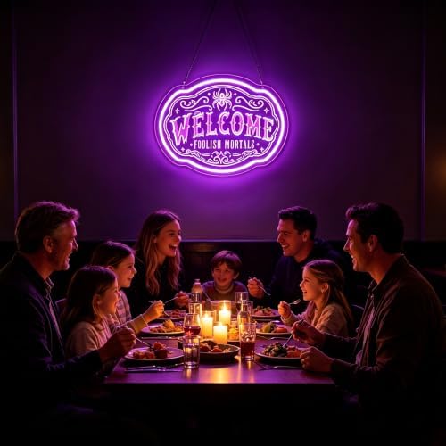 Welcome Foolish Mortal Neon Sign for Wall Decor Neon Light for Man Cave - Image 4