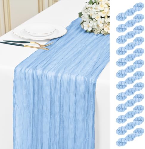 12 Pack Light Blue 10Ft Cheesecloth Table Runner by Unknown