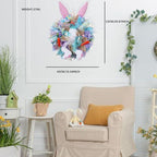 Easter Wreaths for Front Door with Lights,Easter Door Wreath,Easter Mesh Wreath,Bunny Spring Colorful Easter Decorations Holiday Ornament for Home Indoor Outdoor Supplies (Blue Bunny Butt) - Image 7
