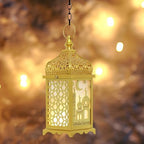 Ramadan Decorations for Home, 2Pcs 14'' Decorative Candle Lantern for Tabletop Mantel Decor, Vintage Metal Lantern Candle Holders for Indoor Outdoor Decor, EID Mubarak Gift - Image 6