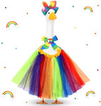 Abbylike Rainbow Porch Goose Outfit Pride Goose Outfit LGBTQ Lawn Geese Costume Clothes with Bow Headband and Tie Fits 23" Cement Geese Statue for Pride Month Outdoor Garden Yard Patio Art Decor by Abbylike