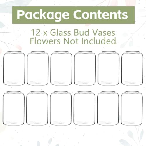 12 Pack Glass Bud Vases for Centerpieces Modern Decorative Vases Clear Small Flower Vase Cylinder Glass Vase for Flowers Mini Candle Vase Clear Table Decor for Wedding Dining Party Home - Image 7
