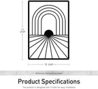 Sokurdeg Black Minimalist Metal Wall Decor, Bohemian Line Wall Decor, Modern Abstract Wall Art for Bedroom Bathroom Living Room (3 Pack, 12 x 17 in) - Image 5