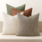 MIULEE Pack of 4 Fall Decorative Throw Pillow Covers 18x18 Inch Chenille Textured Throw Pillows Boho Farmhouse Cushion Covers Vintage Home Decor for Couch Sofa Bed Living Room，Taupe Brown Green by MIULEE