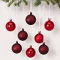 FoldTier 9pcs 3" Colorful Glass Ball Christmas Tree Ornament, Burgundy by FoldTier