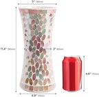 Mosaic Glass Vase, 12 Inch Beautiful Pink and Gold Mosaic Vase - Image 3