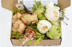 FiveSeasonStuff Rustic Brown, Beige & Green Artificial Peony Set of 2 - Image 4