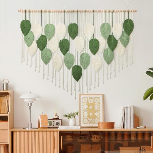 Large Macrame Wall Hanging Boho Leaves Macrame Tapestry Chic Wall Decor - Image 5