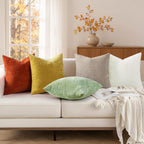 decorUhome Soft Chenille Rust Throw Pillow Covers 24X24 Set of 2 - Image 3
