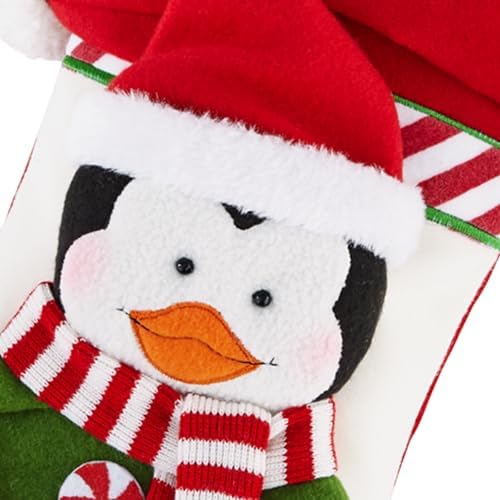 Let's Make Memories Personalized Christmas Stocking - Stockings for Family - Embroided - 3-D Plush - Christmas Decor - 8"x18" - Candy Cane Family - Penguin - Image 2