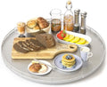 Oroyutor 18-Inch Oak Lazy Susan Organizer with Silver Iron Rail by Oroyutor