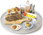 Oroyutor 18-Inch Oak Lazy Susan Organizer with Silver Iron Rail by Oroyutor