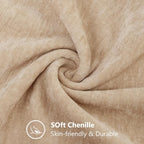 decorUhome Fall Chenille Pebble Beige Throw Pillow Covers 26x26 Inch Set of 2, Decorative Soft Couch Pillow Covers Solid Dyed Accent Euro Sham Farmhouse Neutral Square Pillow Cases for Sofa - Image 7