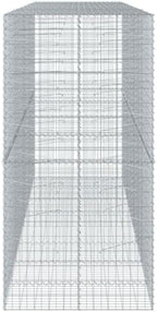 vidaXL Gabion Basket with Cover 157.5"x39.4"x78.7" Galvanized Iron - Image 6