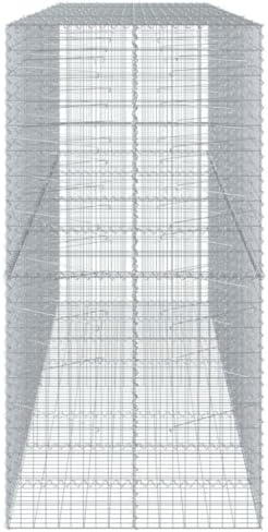 vidaXL Gabion Basket with Cover 157.5"x39.4"x78.7" Galvanized Iron - Image 6