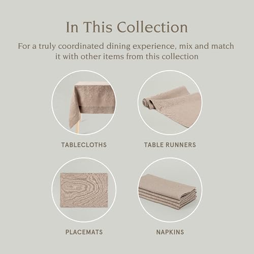 Over&Back 18x90 Washed 100% Linen Table Runner - Washable Table Runners for a Custom Home Decor Tablescape - Perfect for Coffee Table, Dinner Table, Living Room, and More - Taupe - Image 4