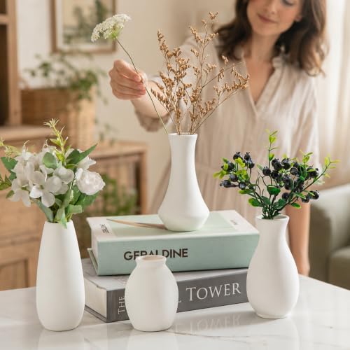 Ceramic Bud Vases, White, Set of 10 - Image 6