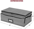 Premium Christmas Ornament Storage Box – Holds up to 72-3” Ornaments + 6 Side Slots for Figurines & Nutcrackers – Holiday Decoration Organizer – Durable 600D Grey Canvas - Image 7