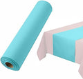 Disposable Table Runner for Dining Table, 16" 20-Pack Linen-Like Mint Blue Paper Table Runners for Party, Wedding Or Event by BloominGoods