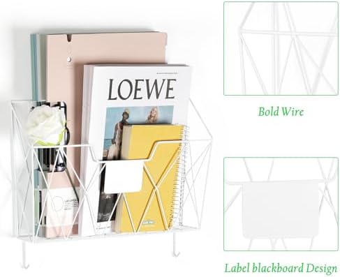 Wall File Organizer for Office, 6 Pack Metal Wall Baskets Wall File Holder - Image 4