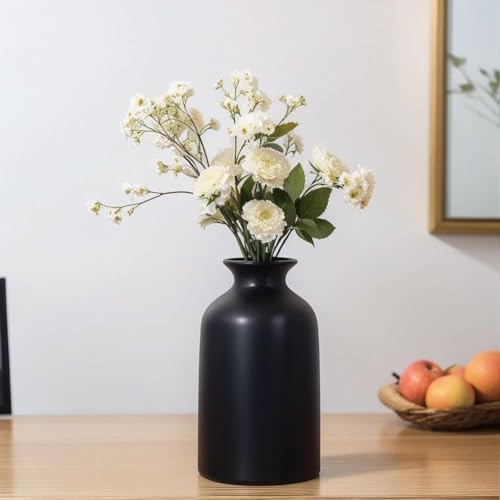 Black Bud Vases Set of 12 - Mini Black Ceramic Vase for Flowers, Small Modern Bud Vase for Table Decor, Boho Centerpiece for Home Decor, Centerpieces in Bulk for Wedding, Table, Party Decor - Image 4