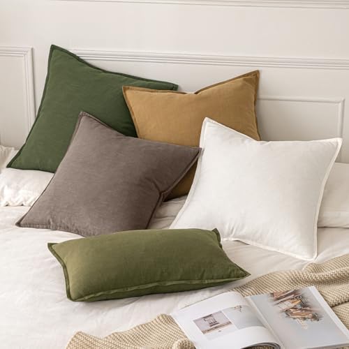 MIULEE Decorative Linen Euro Sham Pillow Covers 24x24 Malt Ball - Image 5