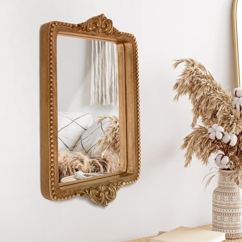 Hanna Roberts Vintage Gold Tray with Mirror Glass Base | Card Holder for Guests During Occasions and Events or Decorative Home and Vanity Organizer (Gold) - Image 4