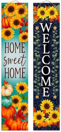 Briarwood Lane Fall Double Sided Reversible Pine Porch Leaner 47x9.5 Fall Sunflowers by BriarwoodLane