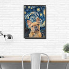 Metal Sign Tin Sign Vintage Wall Art Bulldog Starry Night Stare Sturdy Bulldog in Night for Home Pub and Seasonal Celebrations Waterproof Aluminum 8×12 Inches with Metal Frame - Image 3