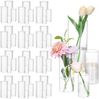 Fixwal 48pcs Clear Glass Cylinder Vases, 4, 6, 8, 10 Inch Tall Cylinder Vases for Centerpieces, Glass Flower Vase, Floating Candle Holder Vase for Table Shelf, Party, Wedding, Home Decor by Fixwal