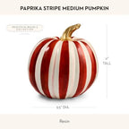 MACKENZIE-CHILDS Resin Pumpkin, Small, Dark-Red-and-White Paprika Check - Image 4