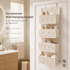 Boho Macrame Over Door Organizer (White) - Image 4
