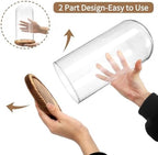2 Pack Glass Cloche Display Dome, 10 Inch Large Decorative Glass Bell Jar, Clear Dome Showcase with Dark Brown Wooden Base, for Plants, Medals, Photos, Antique Collectibles, Mother's Day - Image 4