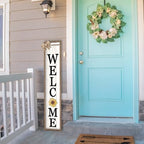 Interchangeable Standing Front Porch Welcome Sign 45"X9" Wood - Image 3