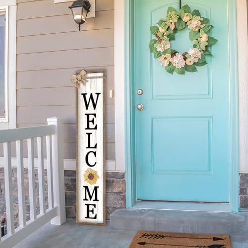 Interchangeable Standing Front Porch Welcome Sign 45"X9" Wood - Image 3