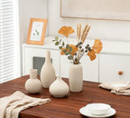 Beige Ceramic Vase Home Decor Small Flowers Vase Set of 4 Living Room Decoration Bookshelf Bedroom Kitchen Dining Table Modern Farmhouse - Image 6